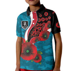 Port Power ANZAC Personalised Kid Polo Shirt Lest We Forget Poppy Camo
