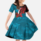 Port Power ANZAC Personalised Kid Short Sleeve Dress Lest We Forget Poppy Camo