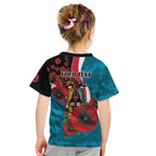 Port Power ANZAC Personalised Kid T Shirt Lest We Forget Poppy Camo