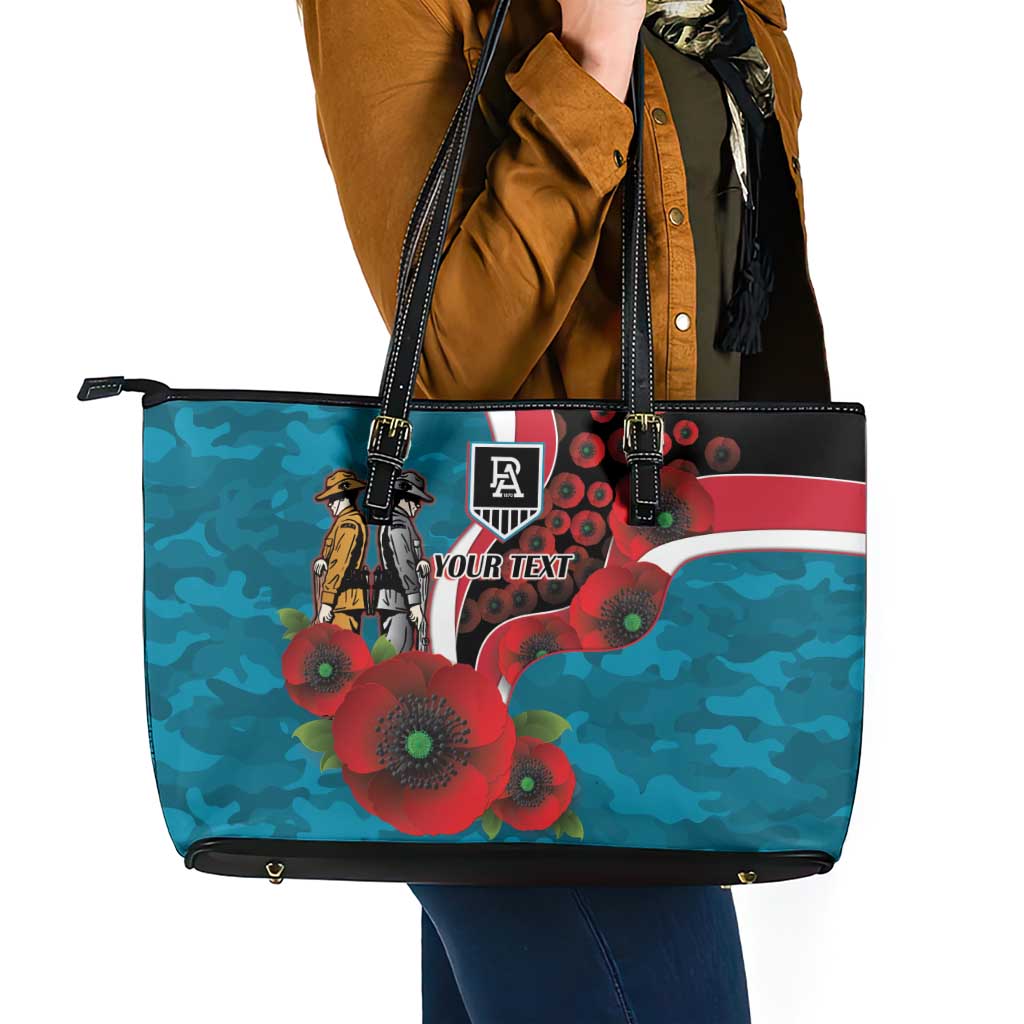 Port Power ANZAC Personalised Leather Tote Bag Lest We Forget Poppy Camo