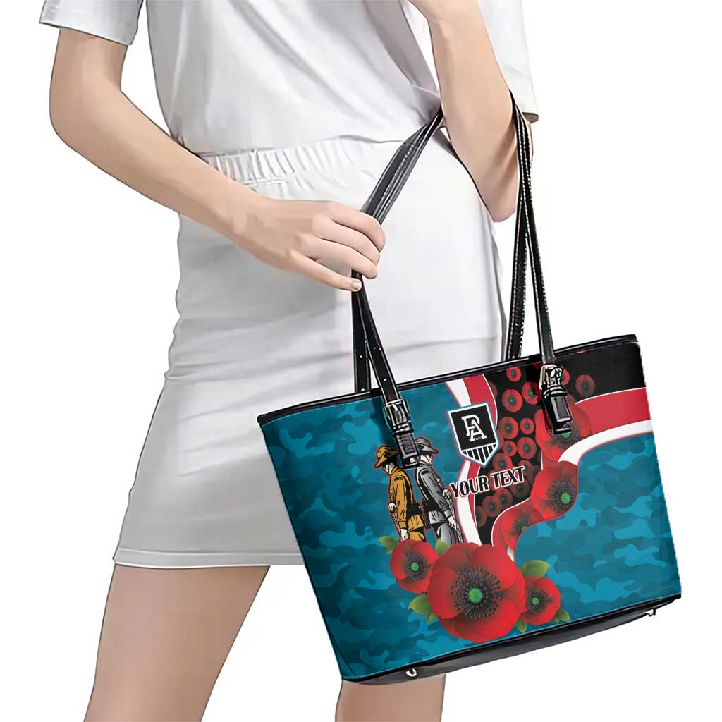 Port Power ANZAC Personalised Leather Tote Bag Lest We Forget Poppy Camo
