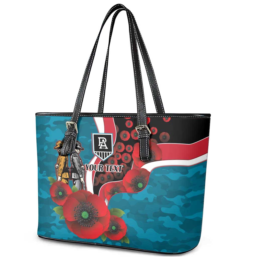 Port Power ANZAC Personalised Leather Tote Bag Lest We Forget Poppy Camo