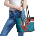 Port Power ANZAC Personalised Leather Tote Bag Lest We Forget Poppy Camo