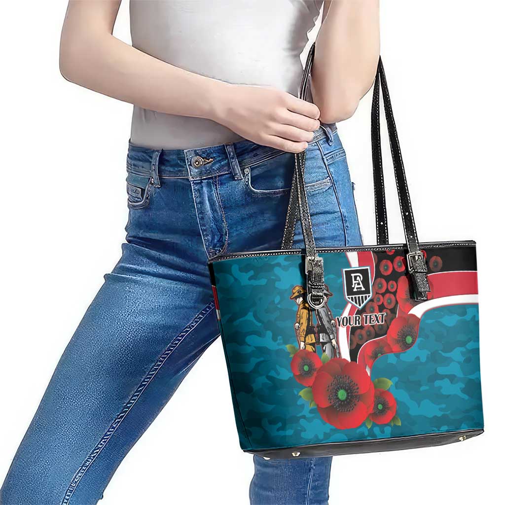 Port Power ANZAC Personalised Leather Tote Bag Lest We Forget Poppy Camo