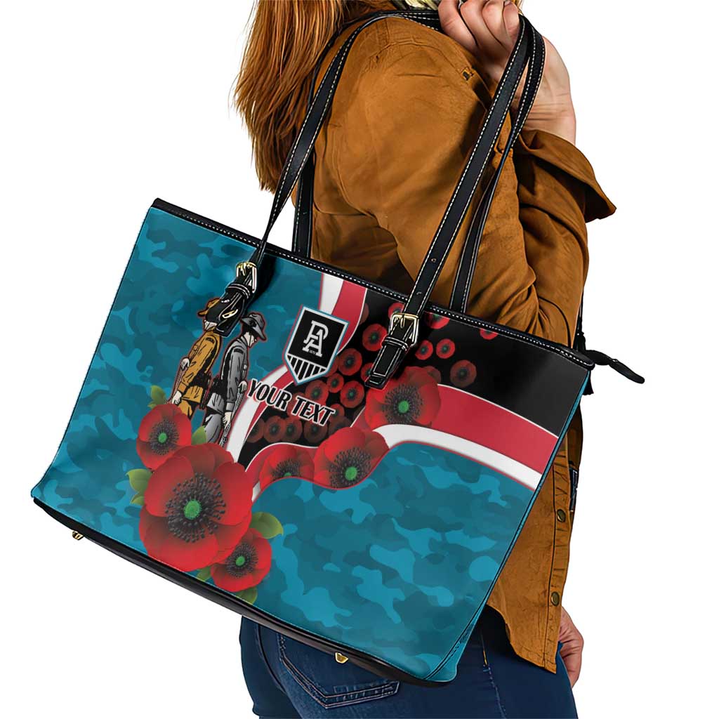 Port Power ANZAC Personalised Leather Tote Bag Lest We Forget Poppy Camo