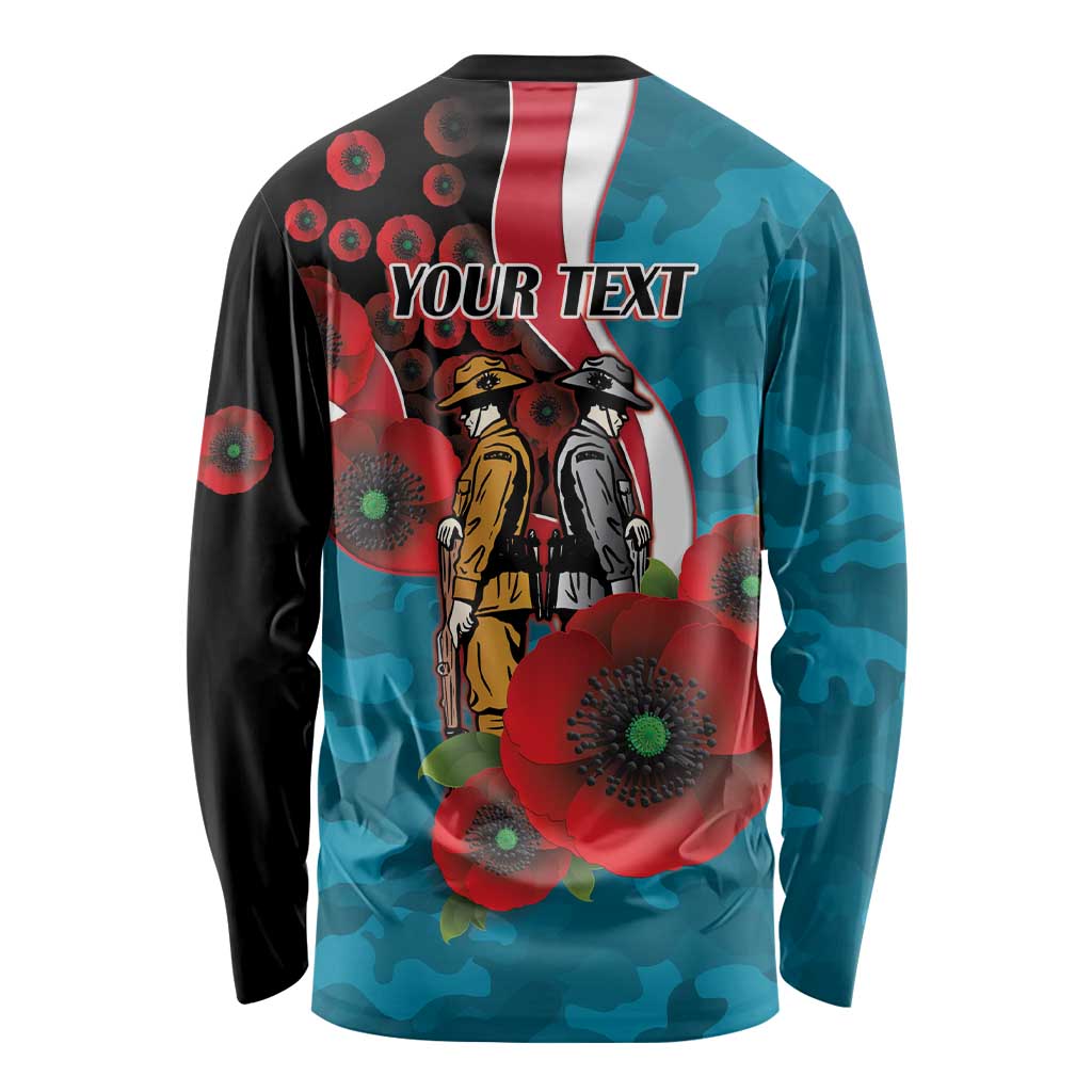Port Power ANZAC Personalised Long Sleeve Shirt Lest We Forget Poppy Camo