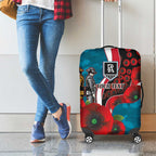 Port Power ANZAC Personalised Luggage Cover Lest We Forget Poppy Camo