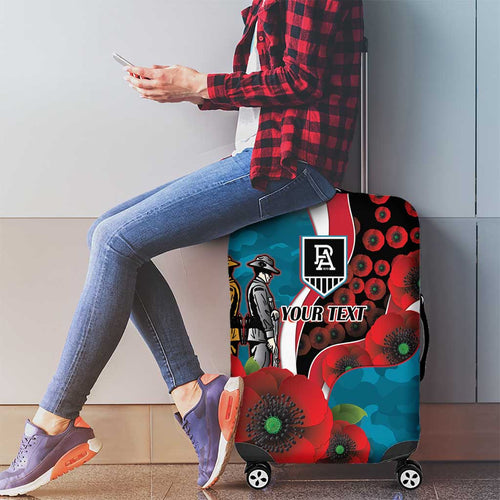Port Power ANZAC Personalised Luggage Cover Lest We Forget Poppy Camo