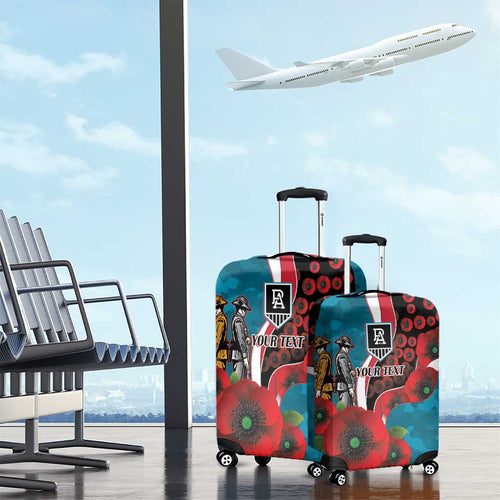 Port Power ANZAC Personalised Luggage Cover Lest We Forget Poppy Camo