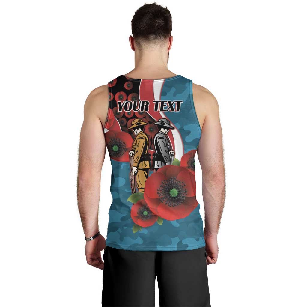 Port Power ANZAC Personalised Men Tank Top Lest We Forget Poppy Camo