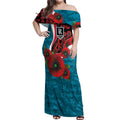 Port Power ANZAC Personalised Off Shoulder Maxi Dress Lest We Forget Poppy Camo