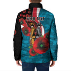 Port Power ANZAC Personalised Padded Jacket Lest We Forget Poppy Camo
