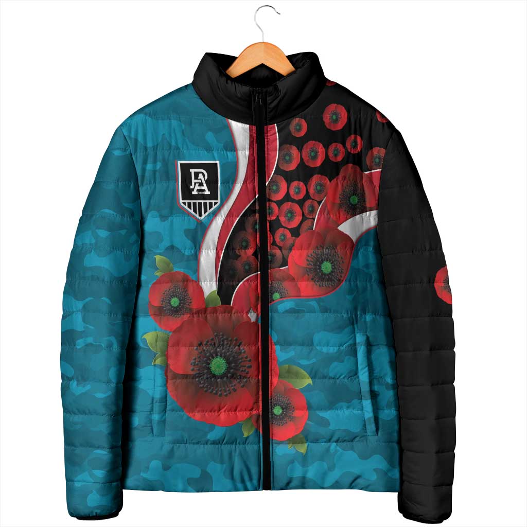 Port Power ANZAC Personalised Padded Jacket Lest We Forget Poppy Camo