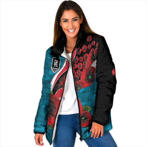 Port Power ANZAC Personalised Padded Jacket Lest We Forget Poppy Camo
