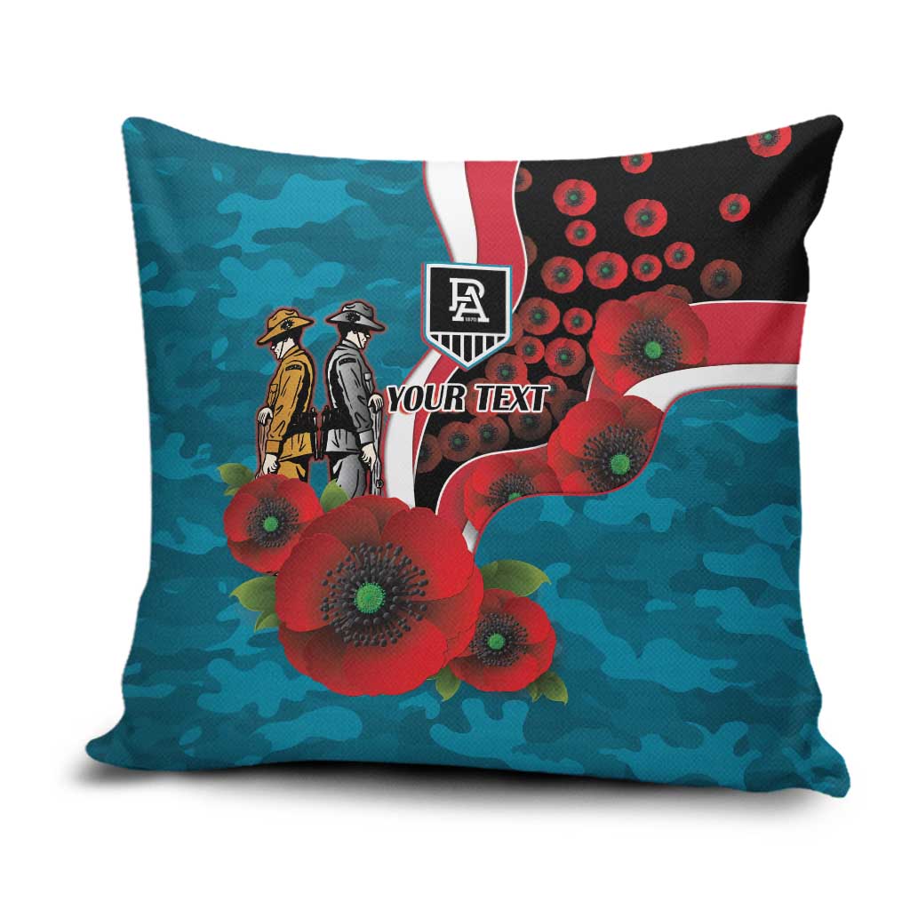 Port Power ANZAC Personalised Pillow Cover Lest We Forget Poppy Camo