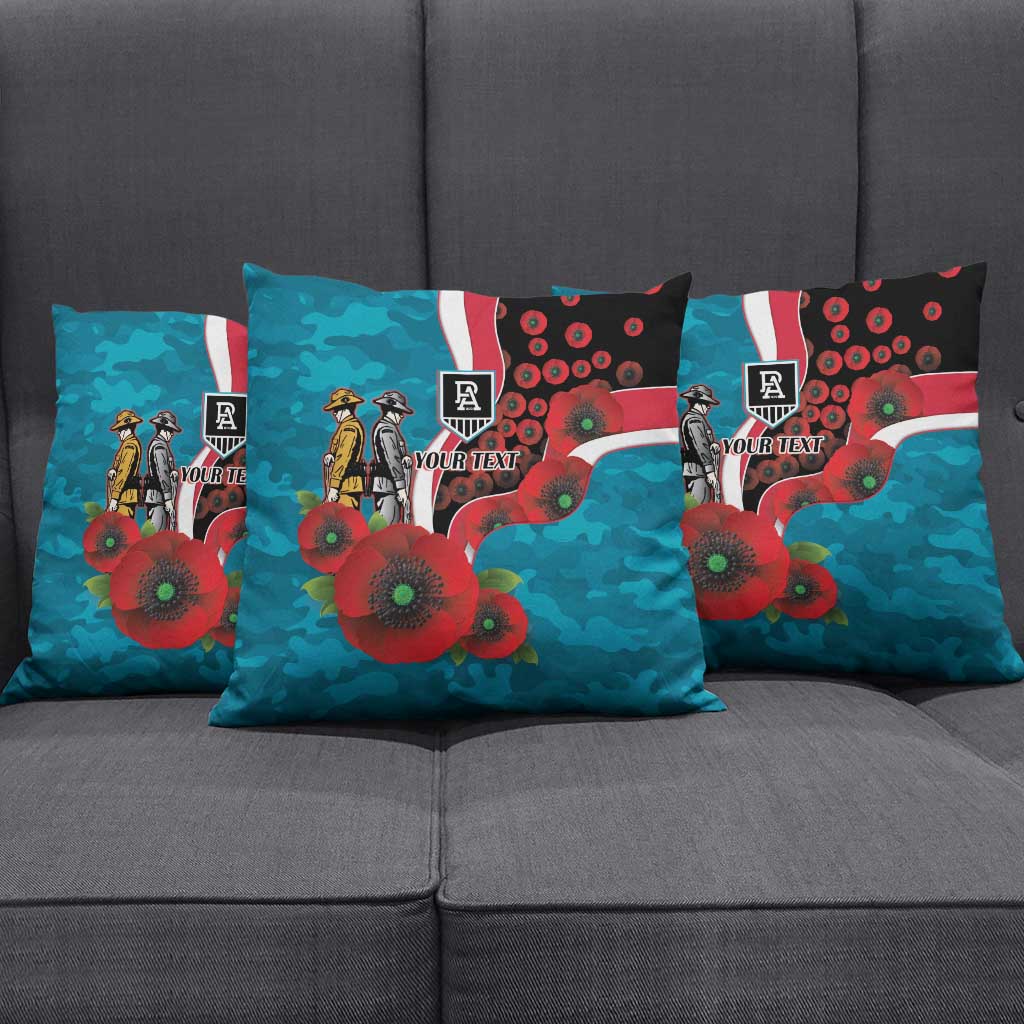 Port Power ANZAC Personalised Pillow Cover Lest We Forget Poppy Camo