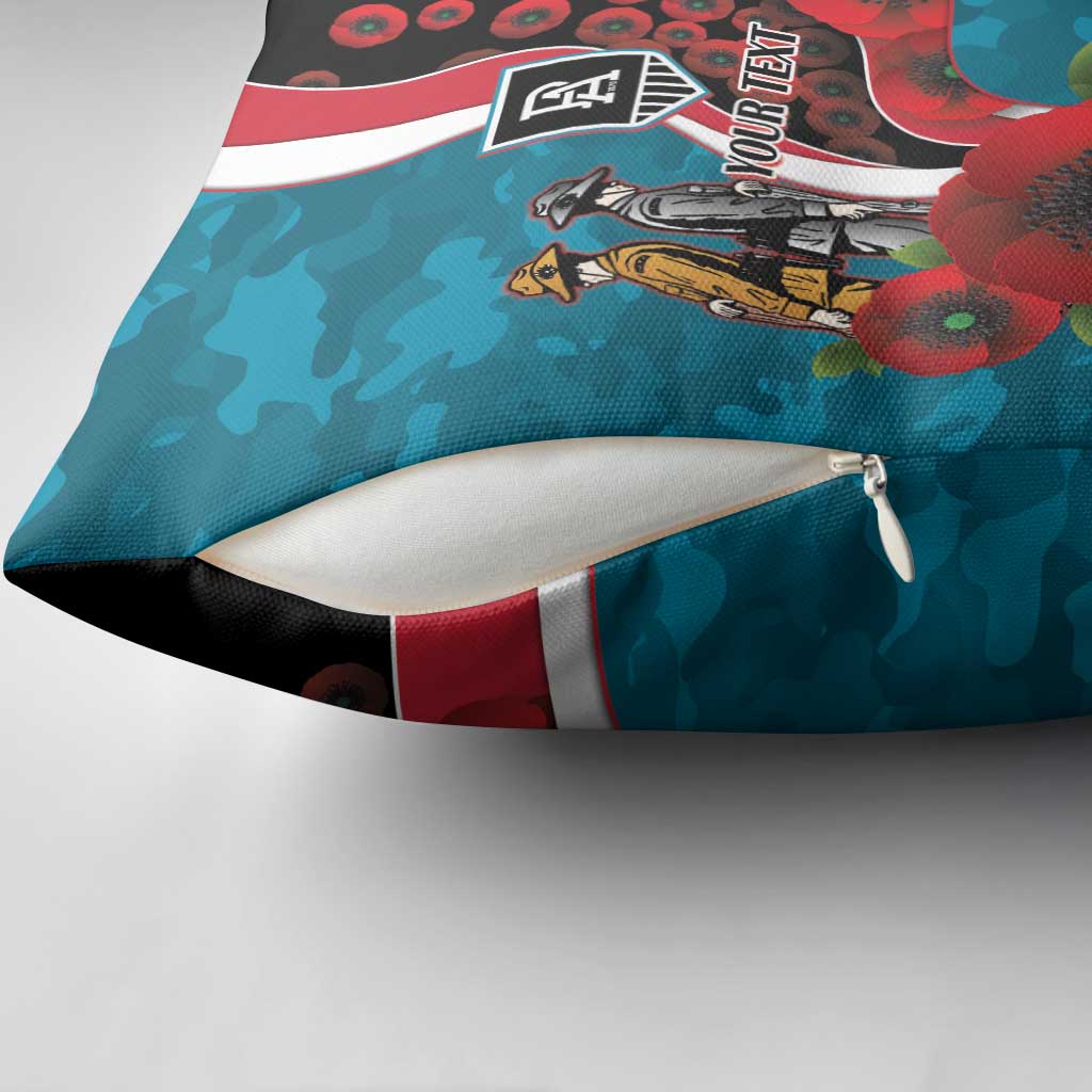 Port Power ANZAC Personalised Pillow Cover Lest We Forget Poppy Camo