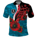 Port Power ANZAC Personalised Polo Shirt Lest We Forget Poppy Camo