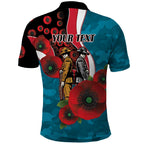 Port Power ANZAC Personalised Polo Shirt Lest We Forget Poppy Camo