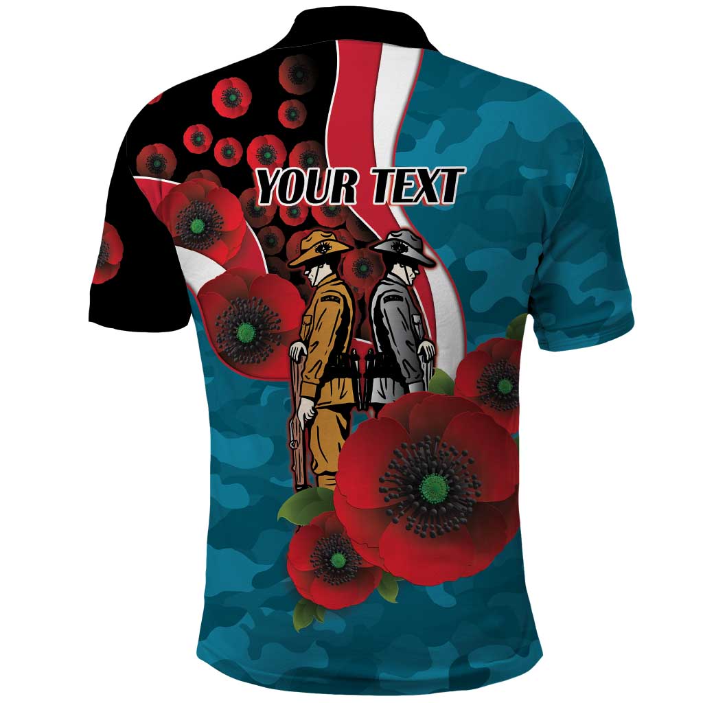 Port Power ANZAC Personalised Polo Shirt Lest We Forget Poppy Camo