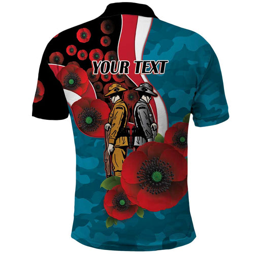 Port Power ANZAC Personalised Polo Shirt Lest We Forget Poppy Camo