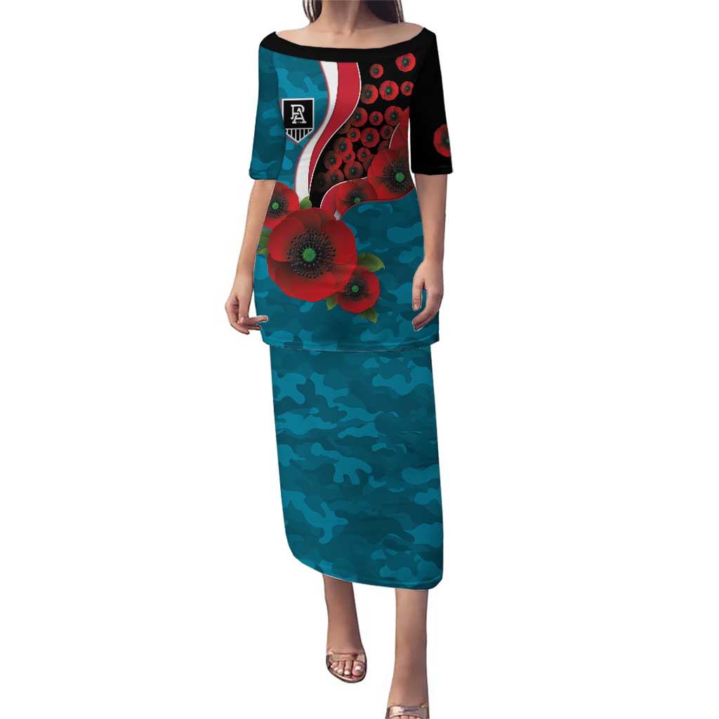 Port Power ANZAC Personalised Puletasi Lest We Forget Poppy Camo