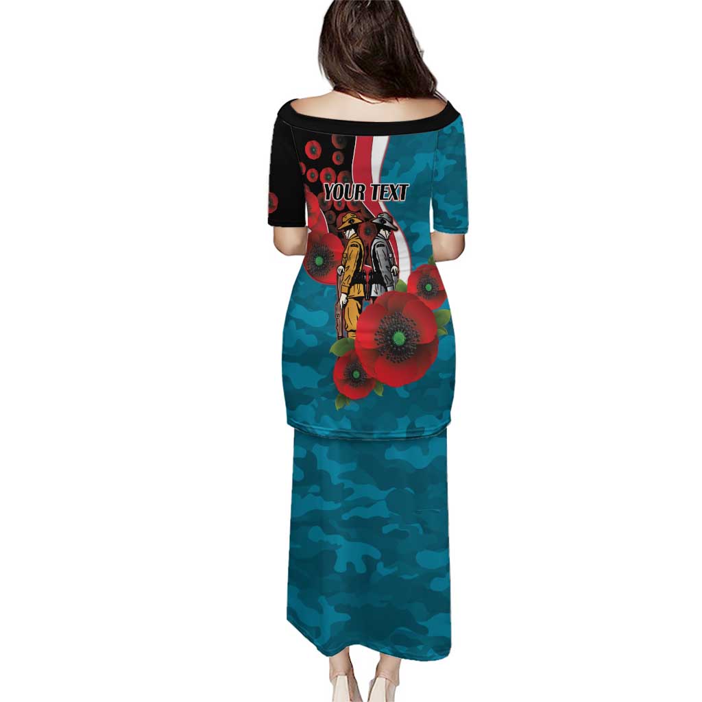 Port Power ANZAC Personalised Puletasi Lest We Forget Poppy Camo