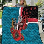 Port Power ANZAC Personalised Quilt Lest We Forget Poppy Camo