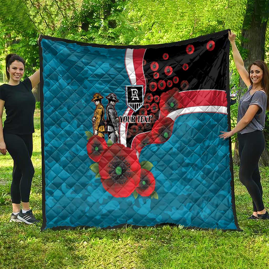 Port Power ANZAC Personalised Quilt Lest We Forget Poppy Camo