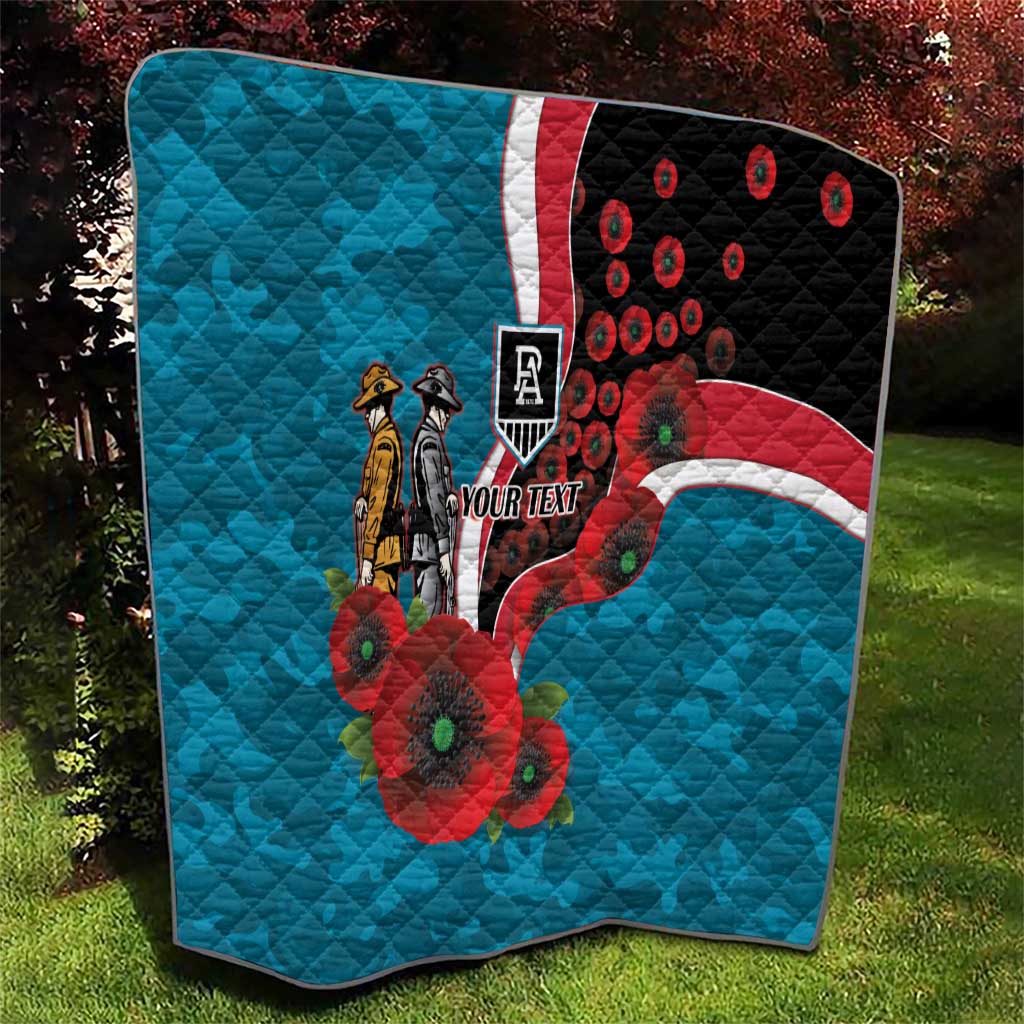 Port Power ANZAC Personalised Quilt Lest We Forget Poppy Camo