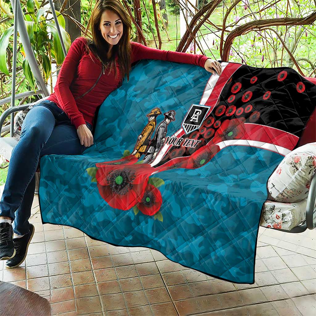 Port Power ANZAC Personalised Quilt Lest We Forget Poppy Camo