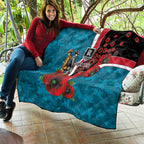 Port Power ANZAC Personalised Quilt Lest We Forget Poppy Camo