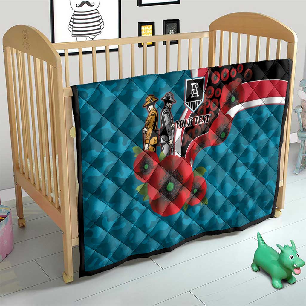 Port Power ANZAC Personalised Quilt Lest We Forget Poppy Camo