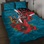 Port Power ANZAC Personalised Quilt Bed Set Lest We Forget Poppy Camo