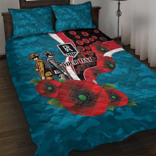 Port Power ANZAC Personalised Quilt Bed Set Lest We Forget Poppy Camo