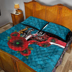 Port Power ANZAC Personalised Quilt Bed Set Lest We Forget Poppy Camo