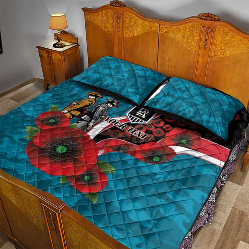 Port Power ANZAC Personalised Quilt Bed Set Lest We Forget Poppy Camo
