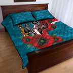 Port Power ANZAC Personalised Quilt Bed Set Lest We Forget Poppy Camo