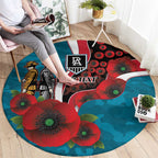 Port Power ANZAC Personalised Round Carpet Lest We Forget Poppy Camo
