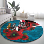 Port Power ANZAC Personalised Round Carpet Lest We Forget Poppy Camo
