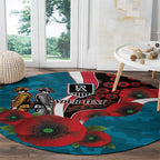 Port Power ANZAC Personalised Round Carpet Lest We Forget Poppy Camo