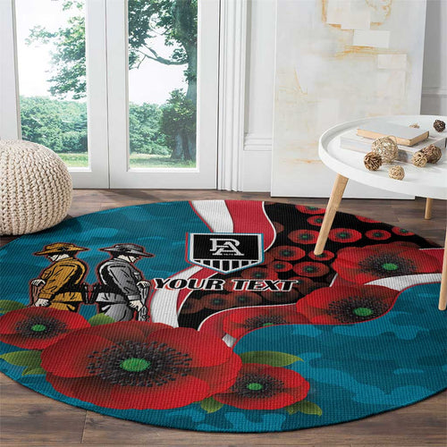 Port Power ANZAC Personalised Round Carpet Lest We Forget Poppy Camo