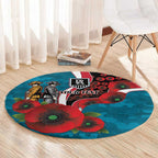 Port Power ANZAC Personalised Round Carpet Lest We Forget Poppy Camo