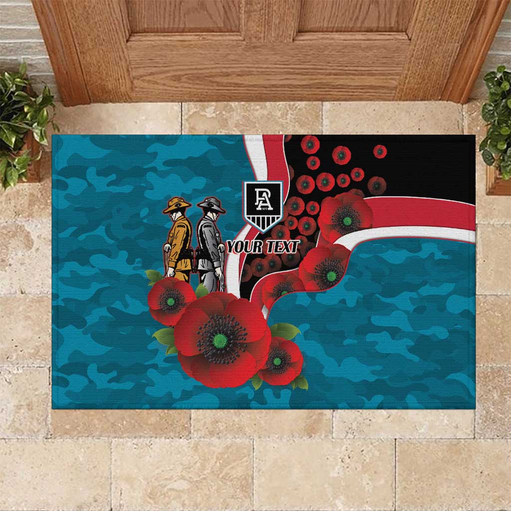 Port Power ANZAC Personalised Rubber Doormat Lest We Forget Poppy Camo
