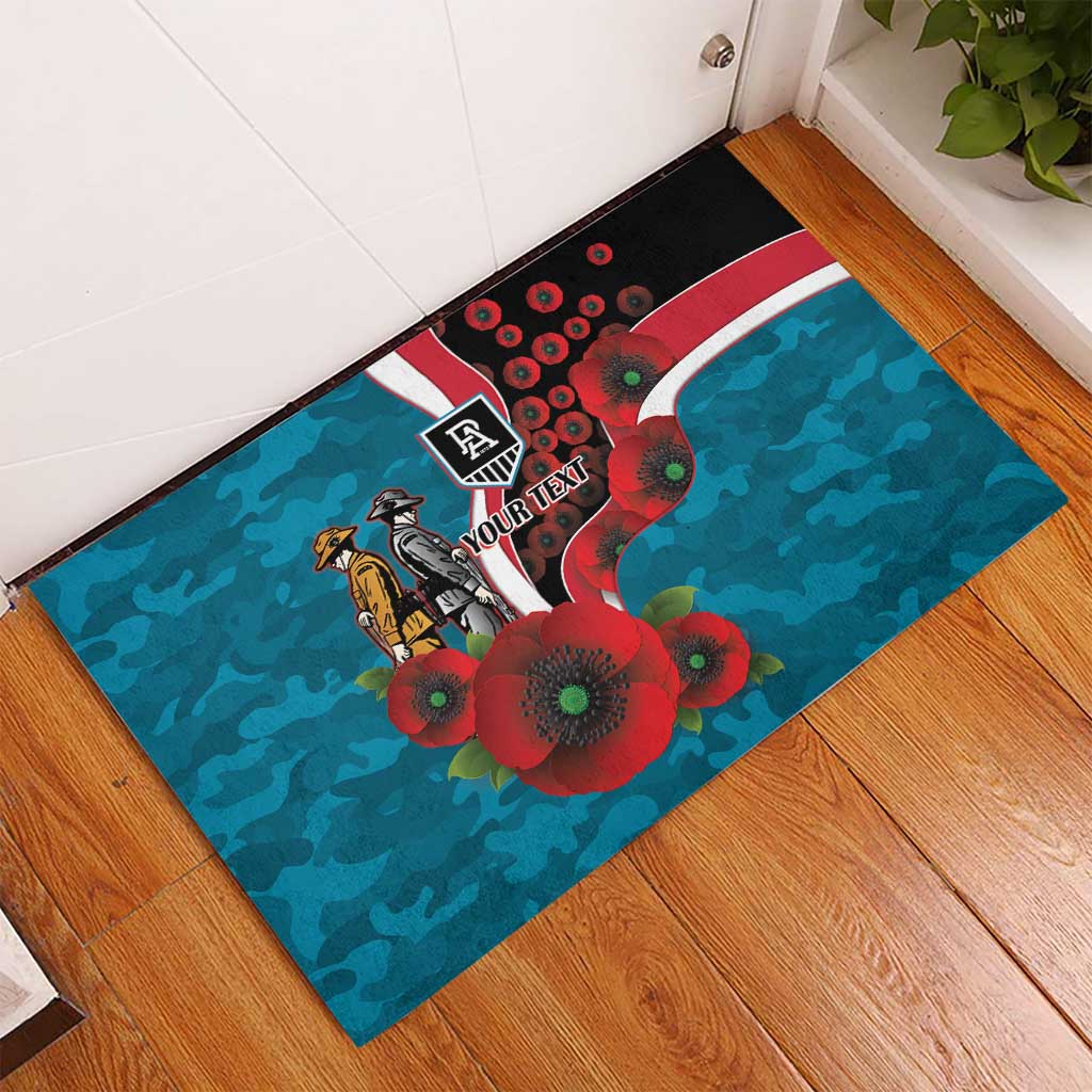 Port Power ANZAC Personalised Rubber Doormat Lest We Forget Poppy Camo