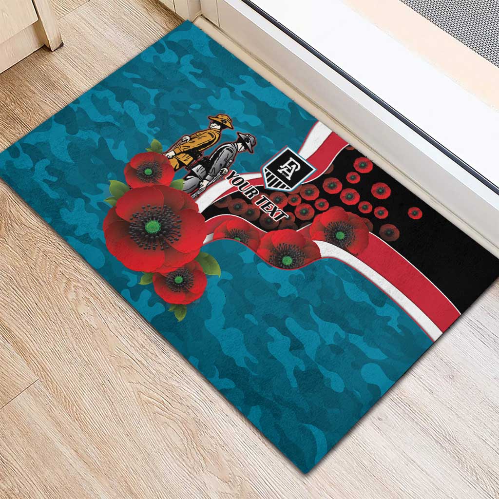 Port Power ANZAC Personalised Rubber Doormat Lest We Forget Poppy Camo