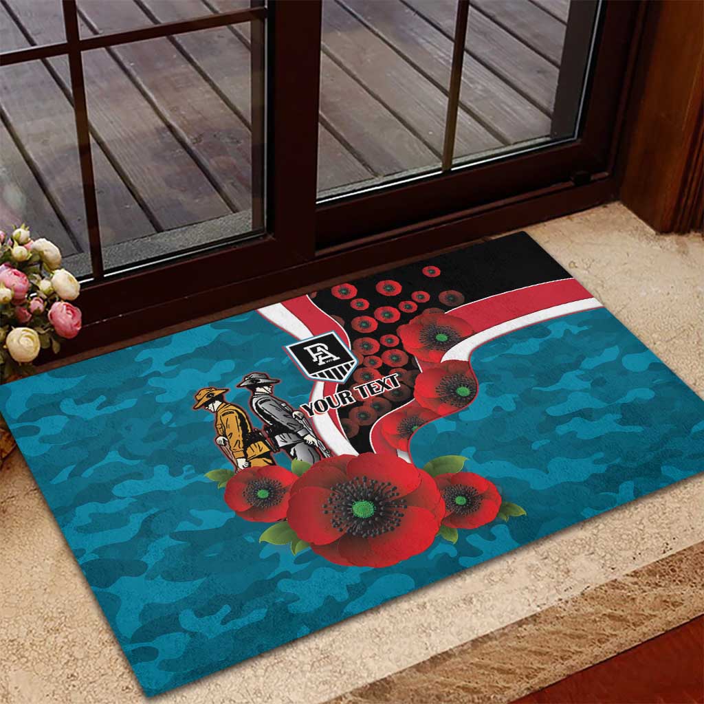 Port Power ANZAC Personalised Rubber Doormat Lest We Forget Poppy Camo