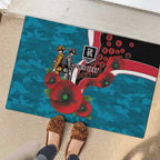 Port Power ANZAC Personalised Rubber Doormat Lest We Forget Poppy Camo