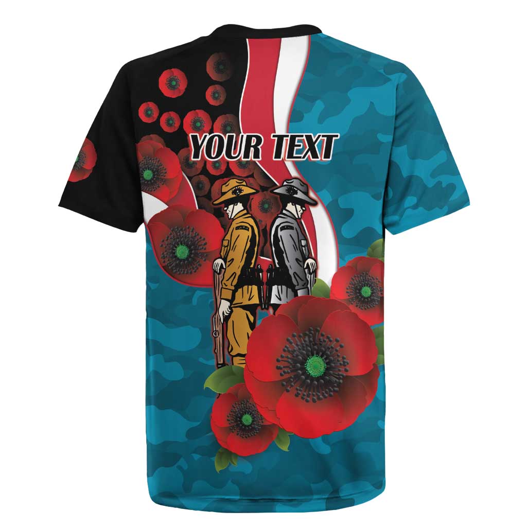 Port Power ANZAC Personalised Rugby Jersey Lest We Forget Poppy Camo