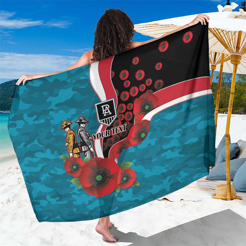 Port Power ANZAC Personalised Sarong Lest We Forget Poppy Camo